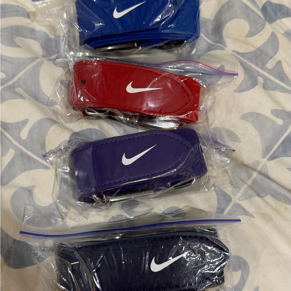Nike baseball belts - Blue, Red, Purple, Navy